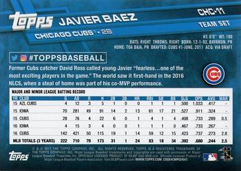 2017 Topps Chicago Cubs #CHC-11 Javier Baez Back