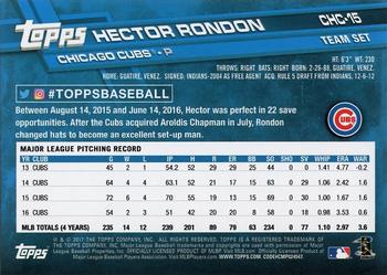 2017 Topps Chicago Cubs #CHC-15 Hector Rondon Back