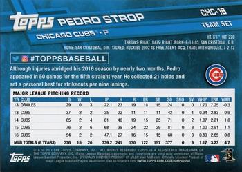 2017 Topps Chicago Cubs #CHC-16 Pedro Strop Back