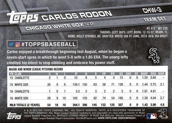 2017 Topps Chicago White Sox #CHW-3 Carlos Rodon Back