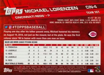2017 Topps Cincinnati Reds #CIN-4 Michael Lorenzen Back
