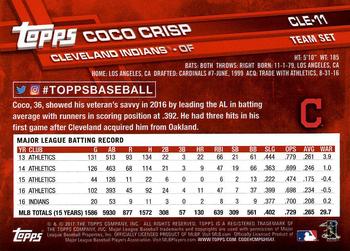 2017 Topps Cleveland Indians #CLE-11 Coco Crisp Back