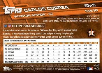 2017 Topps Houston Astros #HOU-16 Carlos Correa Back