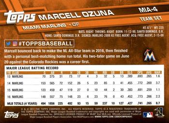 2017 Topps Miami Marlins #MIA-4 Marcell Ozuna Back