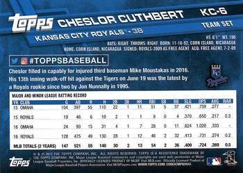 2017 Topps Kansas City Royals #KC-6 Cheslor Cuthbert Back