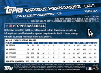 2017 Topps Los Angeles Dodgers #LAD-7 Enrique Hernandez Back