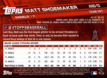 2017 Topps Los Angeles Angels #ANG-13 Matt Shoemaker Back