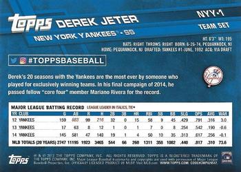 2017 Topps New York Yankees #NYY-1 Derek Jeter Back
