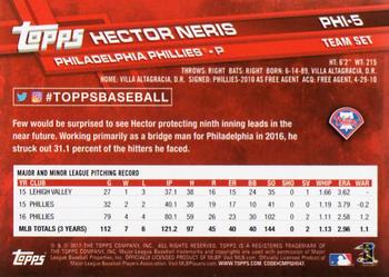 2017 Topps Philadelphia Phillies #PHI-5 Hector Neris Back