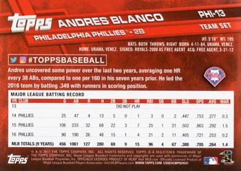 2017 Topps Philadelphia Phillies #PHI-13 Andres Blanco Back