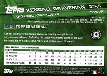 2017 Topps Oakland Athletics #OAK-5 Kendall Graveman Back
