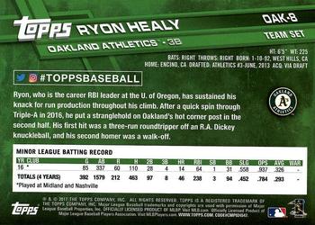 2017 Topps Oakland Athletics #OAK-8 Ryon Healy Back