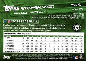 2017 Topps Oakland Athletics #OAK-12 Stephen Vogt Back