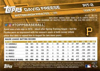 2017 Topps Pittsburgh Pirates #PIT-2 David Freese Back