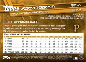 2017 Topps Pittsburgh Pirates #PIT-8 Jordy Mercer Back