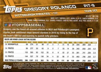 2017 Topps Pittsburgh Pirates #PIT-9 Gregory Polanco Back