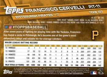 2017 Topps Pittsburgh Pirates #PIT-11 Francisco Cervelli Back