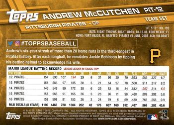 2017 Topps Pittsburgh Pirates #PIT-12 Andrew McCutchen Back
