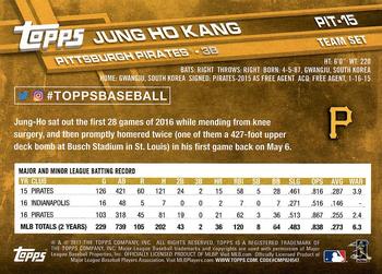 2017 Topps Pittsburgh Pirates #PIT-15 Jung Ho Kang Back