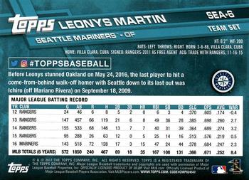 2017 Topps Seattle Mariners #SEA-6 Leonys Martin Back