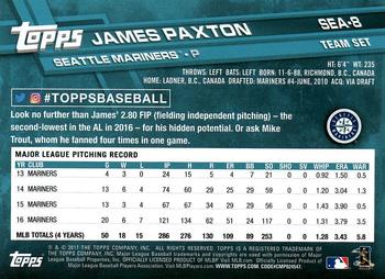2017 Topps Seattle Mariners #SEA-8 James Paxton Back