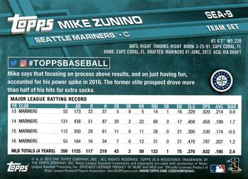 2017 Topps Seattle Mariners #SEA-9 Mike Zunino Back