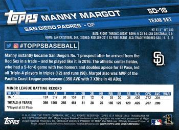 2017 Topps San Diego Padres #SD-16 Manny Margot Back