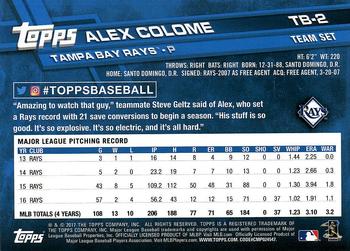 2017 Topps Tampa Bay Rays #TB-2 Alex Colome Back