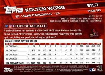 2017 Topps St. Louis Cardinals #STL-7 Kolten Wong Back