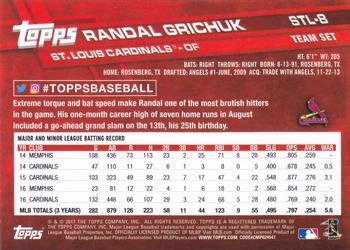 2017 Topps St. Louis Cardinals #STL-8 Randal Grichuk Back