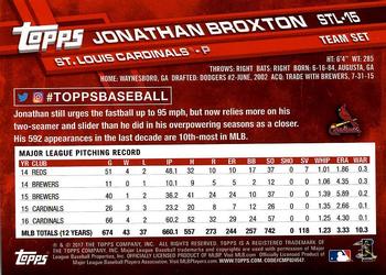 2017 Topps St. Louis Cardinals #STL-15 Jonathan Broxton Back