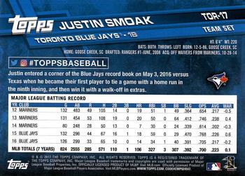 2017 Topps Toronto Blue Jays #TOR-17 Justin Smoak Back