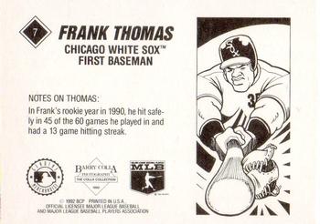 1992 Barry Colla Frank Thomas #7 Frank Thomas Back