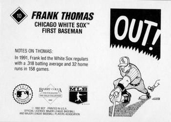 1992 Barry Colla Frank Thomas #10 Frank Thomas Back