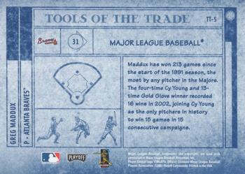 2003 Playoff Absolute Memorabilia - Tools of the Trade #TT-5 Greg Maddux Back