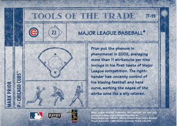 2003 Playoff Absolute Memorabilia - Tools of the Trade #TT-99 Mark Prior Back