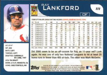 2001 Topps Opening Day #111 Ray Lankford Back