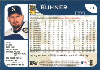 2001 Topps Opening Day #13 Jay Buhner Back