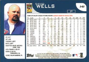 2001 Topps Opening Day #141 David Wells Back
