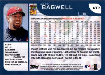 2001 Topps Opening Day #103 Jeff Bagwell Back