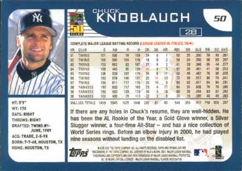 2001 Topps Opening Day #50 Chuck Knoblauch Back