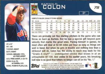 2001 Topps Opening Day #78 Bartolo Colon Back
