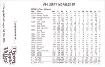 1983 Thorn Apple Valley Chicago Cubs #NNO Jerry Morales Back