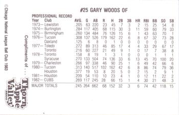 1983 Thorn Apple Valley Chicago Cubs #NNO Gary Woods Back