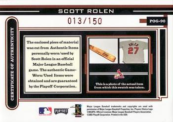 2003 Playoff Piece of the Game - Bronze #POG-90 Scott Rolen Back