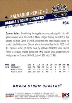 2015 Choice Omaha Storm Chasers #34 Salvador Perez Back