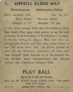 1941 Play Ball #9 Pinky May Back
