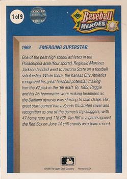 1990 Upper Deck - Baseball Heroes: Reggie Jackson #1 Reggie Jackson Back