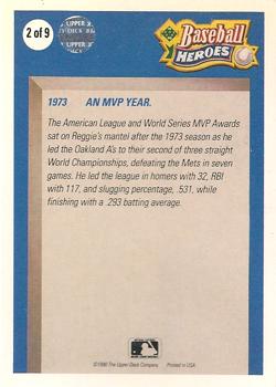 1990 Upper Deck - Baseball Heroes: Reggie Jackson #2 Reggie Jackson Back