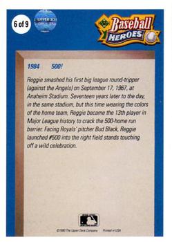 1990 Upper Deck - Baseball Heroes: Reggie Jackson #6 Reggie Jackson Back